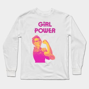 Girl power - We can do it feminist quote (pink) Long Sleeve T-Shirt